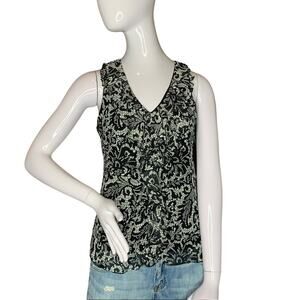 IZ BYER Top Sleeveless Black and White Size S Front Ruffles Lace o…